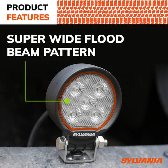 Load image into Gallery viewer, Sylvania RGRND3INFL.BX2 Rugged 3 Inch LED Pod Round- Flood Light Pair
