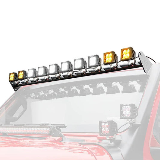 ZROADZ Z934831-KITAW Multi-LED Roof Cross Bar with (10) 3-Inch ZROADZ Light Pods for 18-23 Jeep Wrangler JL & Gladiator JT