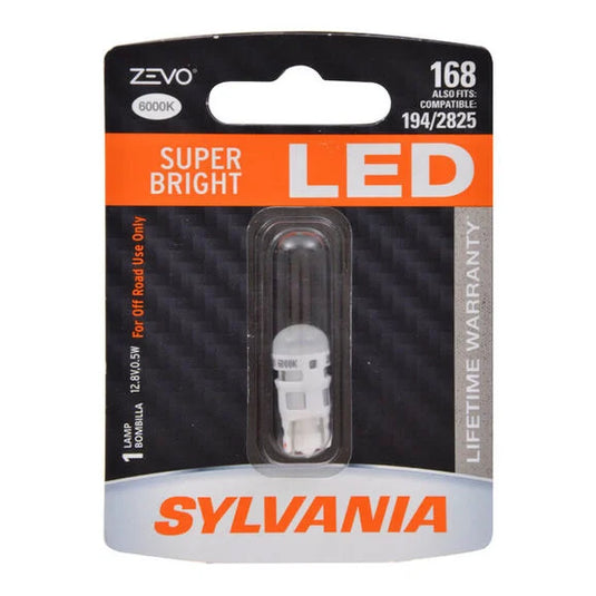 Sylvania 168LED.BP2 #168 White Zevo LED Mini 2 Pack