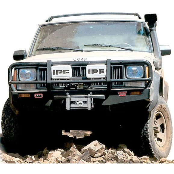 ARB 3450010 Deluxe Winch Bull Bar Bumper in Black for 84-96 Jeep Cherokee XJ