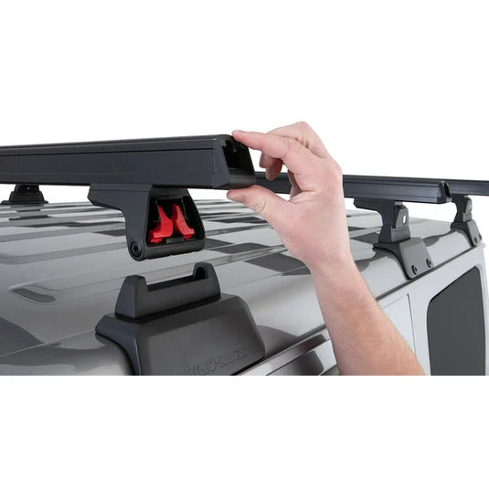 Rhino-Rack 3-Bar Backbone Roof Rack with Quick Mount Legs for 18-24 Jeep Wrangler JL Unlimited with Hardtop