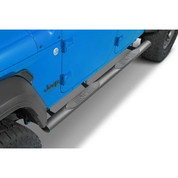 Load image into Gallery viewer, Rugged Ridge 11591.15 4-Inch Round Fine Textured Side Steps for 20-24 Jeep Gladiator JT
