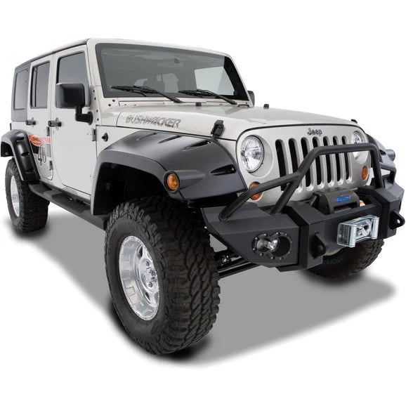 Load image into Gallery viewer, Bushwacker 11.75&quot; Width Pocket Style Fender Flares in OE Style Matte Black Finish for 07-18 Jeep Wrangler Unlimited JK 4 Door
