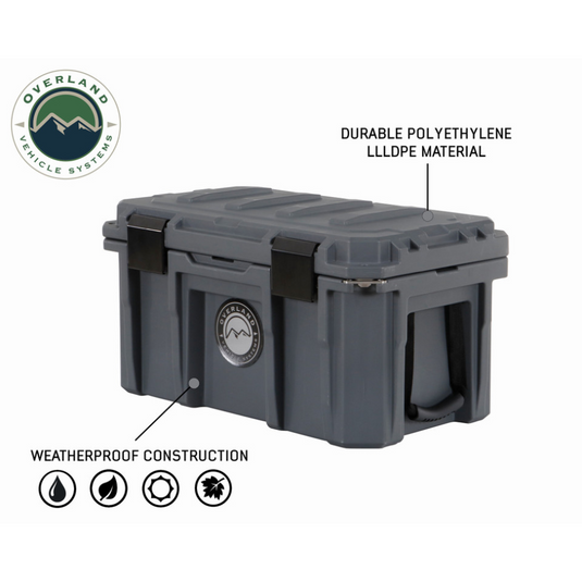 D.B.S. - Dark Grey 53 QT Dry Box With Drain, And Bottle Opener