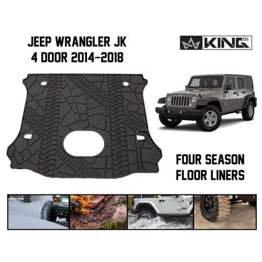 King 4WD Premium Four-Season Cargo Liner With Sub Woofer Cut Out Jeep Wrangler Unlimited JK 4 Door 2015-2018