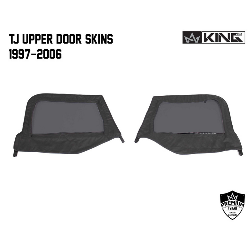 Load image into Gallery viewer, King 4WD Premium Upper Door Skins Black Diamond Passenger &amp; Driver Side Jeep Wrangler TJ 1997-2006
