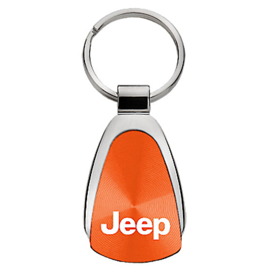 Automotive Gold Teardrop Jeep Logo Keychain