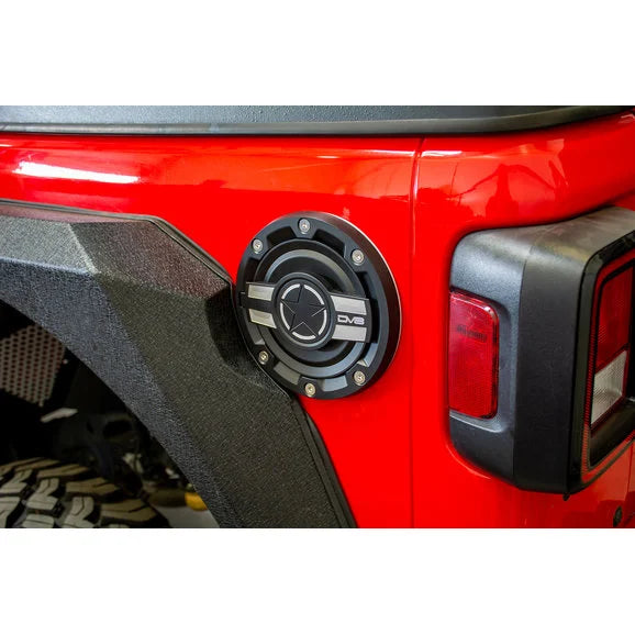 DV8 Offroad D-JL-190004-MIL Aluminum Fuel Door for 18-21 Jeep Wrangler JL