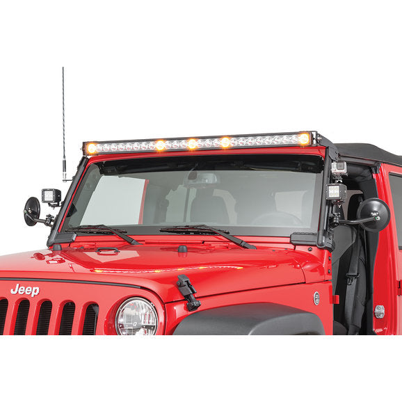 Load image into Gallery viewer, Rugged Ridge 11232.52 Elite Fast Track Windshield Light Bar Mounts for 07-18 Jeep Wrangler JK
