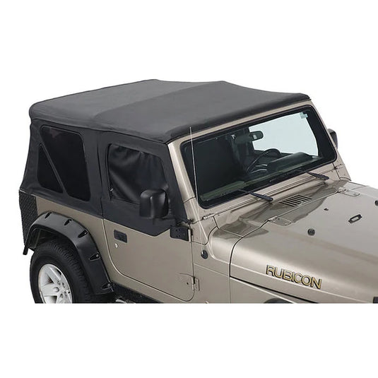 King 4WD 14010135 Premium Replacement Soft Top with Upper Doors for 97-06 Jeep Wrangler TJ