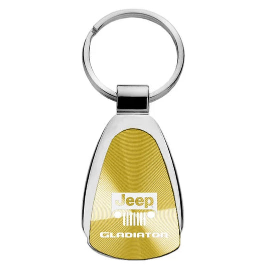 Automotive Gold Teardrop Jeep Logo Gladiator Keychain