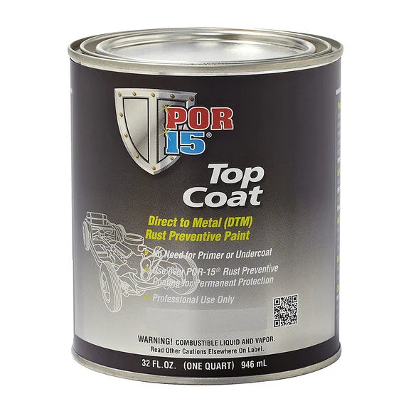 Por-15 45804 Top Coat in Gloss Black (Quart)