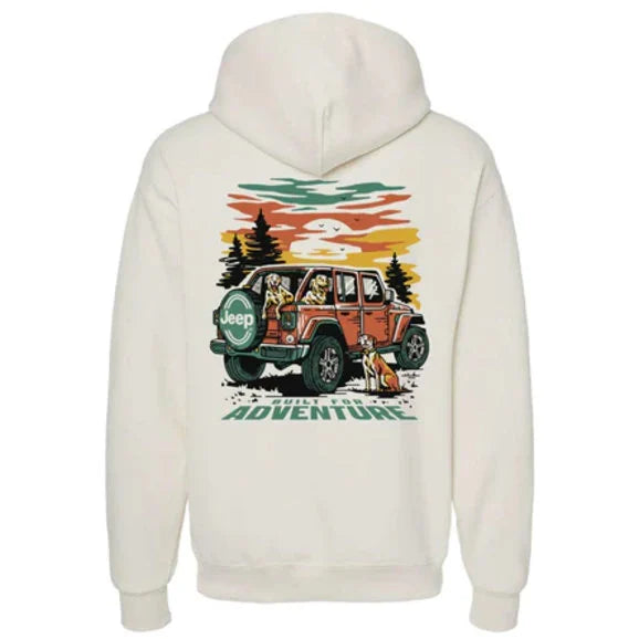 Load image into Gallery viewer, Jeep Merchandise Men&#39;s Jeep Built/Dogs Hoodie in Cream
