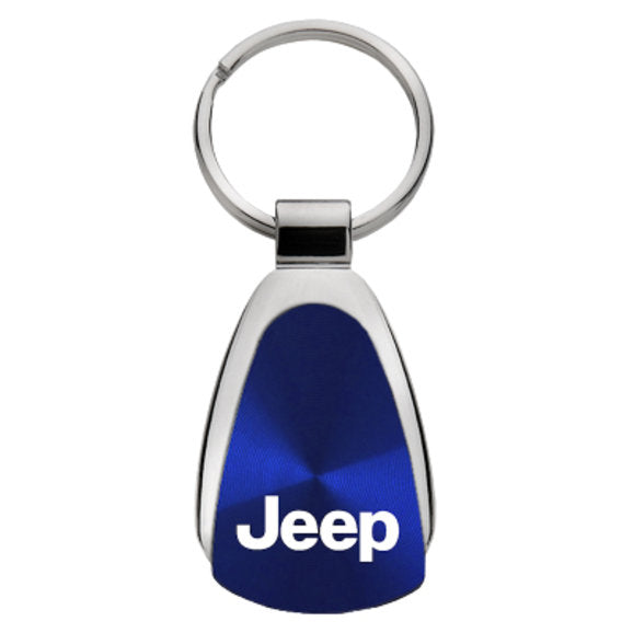 Load image into Gallery viewer, Automotive Gold Teardrop Jeep Logo Keychain
