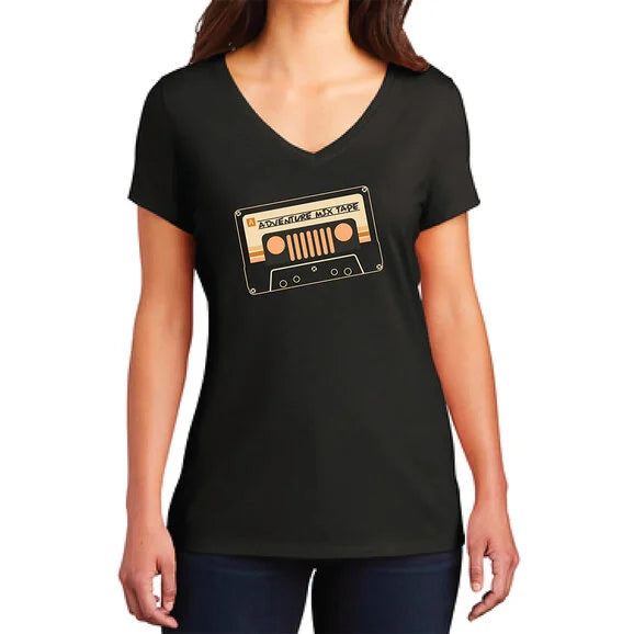 Load image into Gallery viewer, Jeep Merchandise Ladies Jeep Adventure Mixtape T-Shirt in Black
