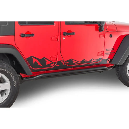 Quadratec 13135 0700 Premium Vinyl Rocker Panel Mountain Decal with Q Logo for 07-18 Wrangler Unlimited JK