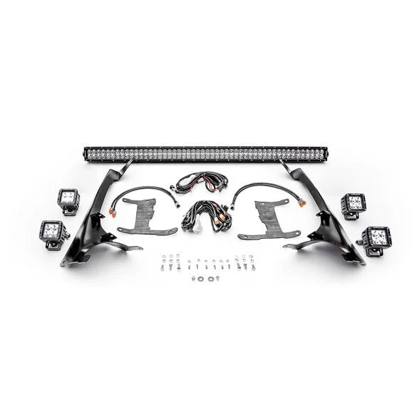 Load image into Gallery viewer, ZROADZ Z7374831-BK4 Roof Level Mounting Kit for a 50&quot; LED Light Bar &amp; (4) 3&quot; LED Pods for 18-24 Jeep Wrangler JL &amp; Gladiator JT
