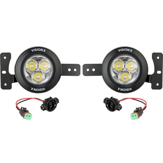 Vision X 5504184 Factory Upgrade Bracket Kit (with CG2-CPM310 Fog Lights) With OE Plastic Bumper for 18-24 Jeep Wrangler JL & Gladiator JT