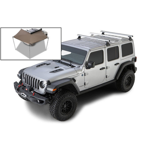 Rhino-Rack 2-Bar Backbone Roof Rack with Quick Mount Legs for 18-24 Jeep Wrangler JL Unlimited with Hardtop