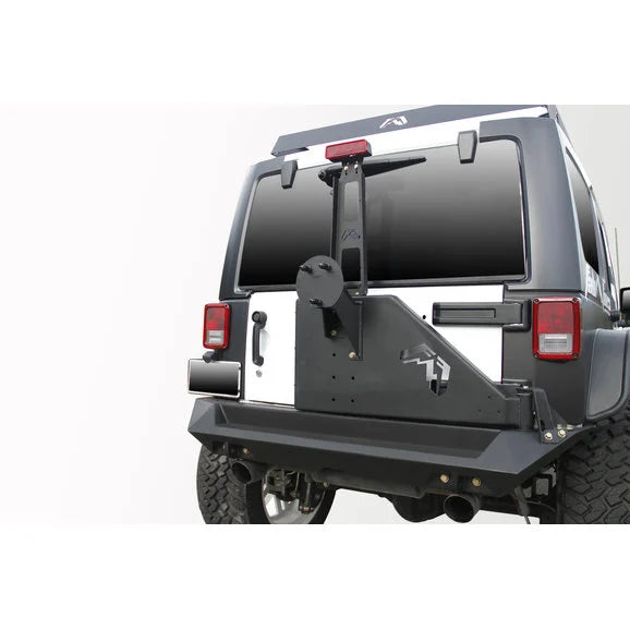 Fab Fours Rear Bumper with Off-The-Door Tire Carrier for 07-18 Jeep Wrangler and Wrangler Unlimited JK