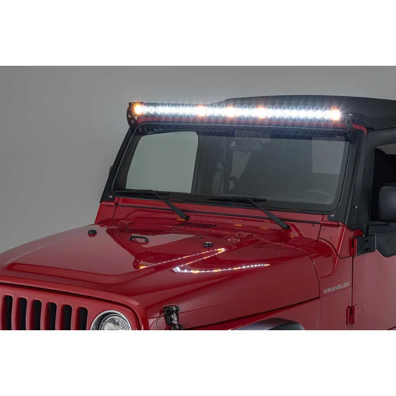 Load image into Gallery viewer, Quadratec J5 LED Light Bar Kit with Windshield Mounting Brackets for 97-06 Wrangler TJ
