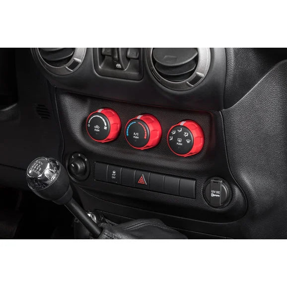 AJT Design Impact Climate Control Knob Trim Rings for 11-18 Jeep Wrangler JK