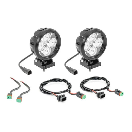 Quadratec Hi Performance 4" Round LED Light Kit for 10-18 Jeep Wrangler JK