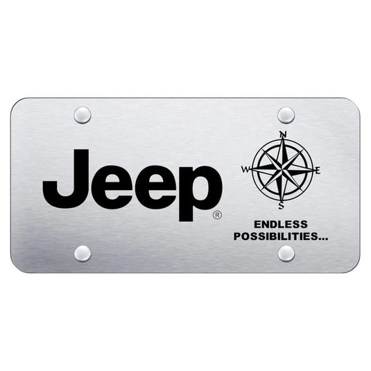 Automotive Gold Laser Etched Jeep Endless Possibilities License Plate