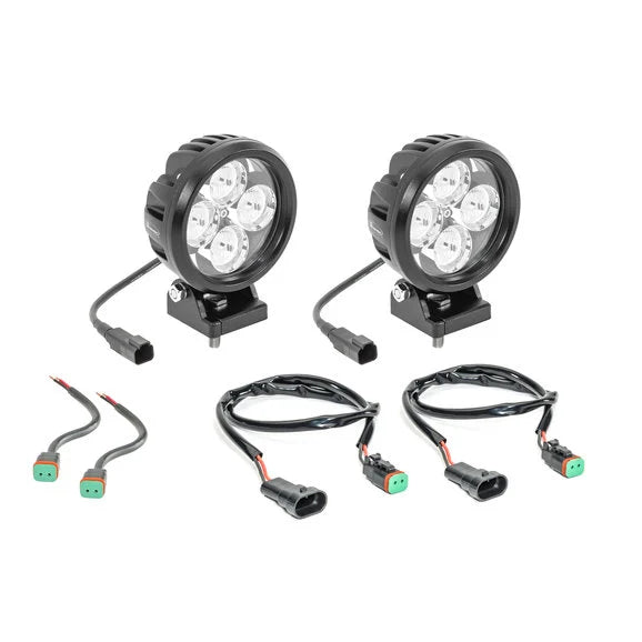 Load image into Gallery viewer, Quadratec Hi Performance 4&quot; Round LED Light Kit for 07-09 Jeep Wrangler JK
