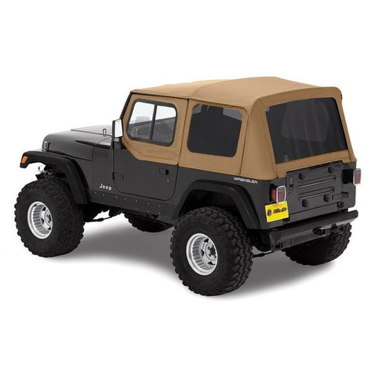 Bestop Complete Soft Top and Hardware with Upper Door Sliders and Tinted Windows for 87-95 Jeep Wrangler YJ