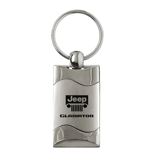 Automotive Gold Jeep Logo Gladiator Rectangle Wave Keychain