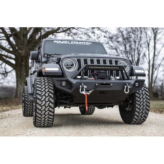 Load image into Gallery viewer, Rough Country 10585 Full Width Front Trail Bumper for 07-24 Jeep Wrangler JK, JL &amp; Gladiator JT
