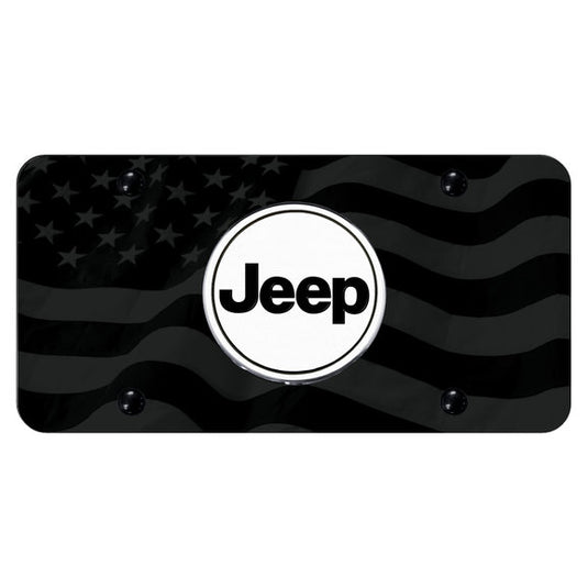 Automotive Gold Laser Etched Jeep Word License Plate