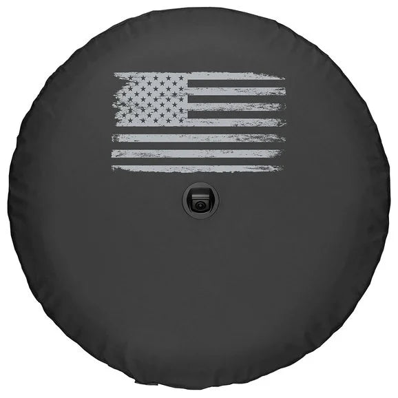 Load image into Gallery viewer, Boomerang Enterprises Distressed American Flag Logo Tire Cover for 18-21 Jeep Wrangler JL
