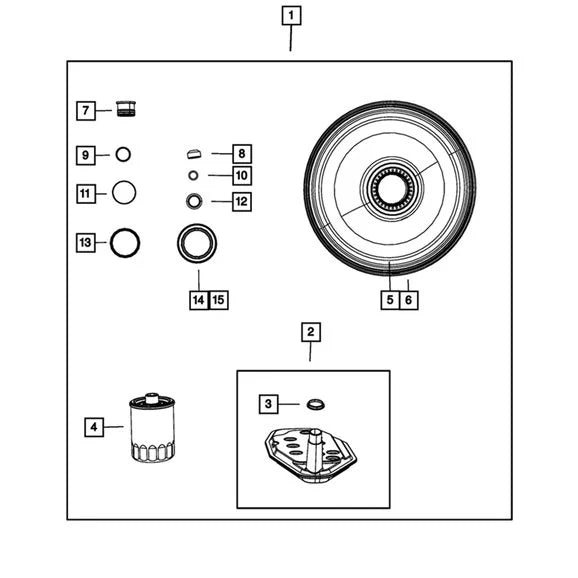 Mopar 05013470AE Transmission Oil Sump Filter Kit for 01-13 Jeep Grand Cherokee WJ, WK, WK2, Commander XK & Liberty KJ
