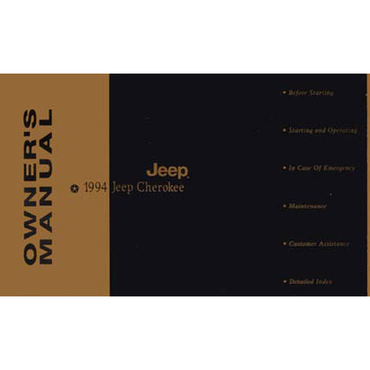 Bishko Automotive Literature Factory Authorized Owners Manuals for 84-01 Jeep Cherokee XJ