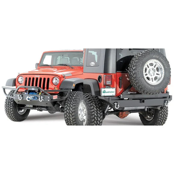 Load image into Gallery viewer, Rock Hard 4X4 Front Bumper with Tube Extensions &amp; Recessed Winch Plate &amp; Rear Bumper for 07-18 Jeep Wrangler JK
