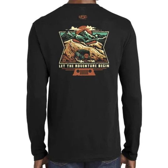 Jeep Merchandise Mens Long Sleeve Jeep Dunes T-Shirt in Black