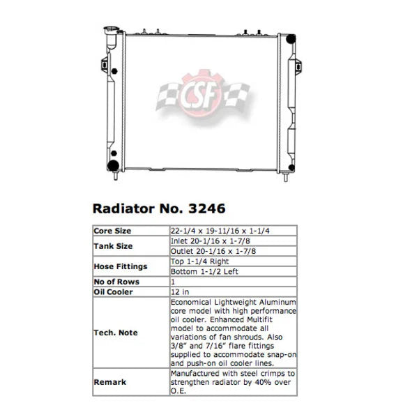 Load image into Gallery viewer, CSF 3246 OE Replacement Radiator with Plastic Tank &amp; Aluminum Core for 93-98 Jeep Grand Cherokee ZJ with 4.0L
