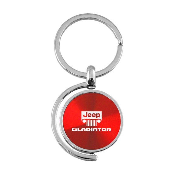 Load image into Gallery viewer, Automotive Gold Spinner Jeep Logo Gladiator Keychain
