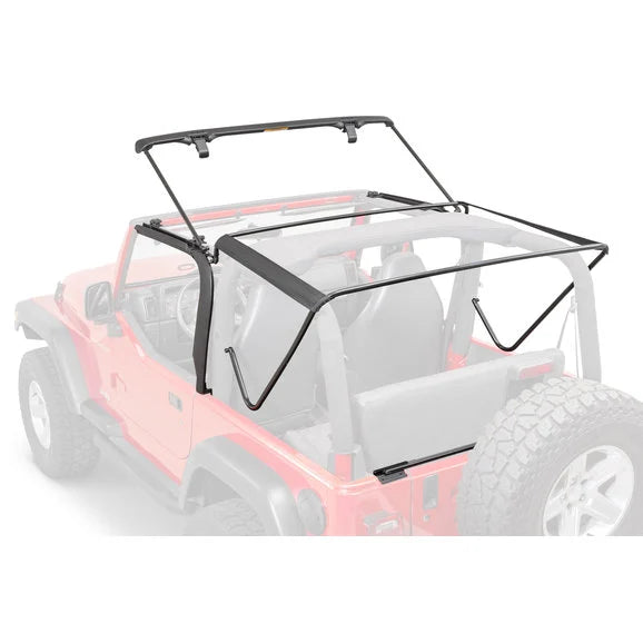 Load image into Gallery viewer, QuadraTop Gen II Complete Premium Soft Top with Tinted Windows &amp; Upper Doors in Black Diamond Sailcloth for 97-06 Jeep Wrangler TJ
