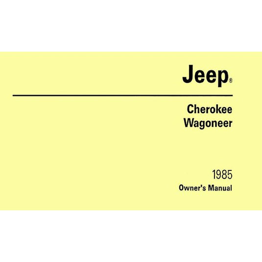 Bishko Automotive Literature Factory Authorized Owners Manuals for 84-01 Jeep Cherokee XJ