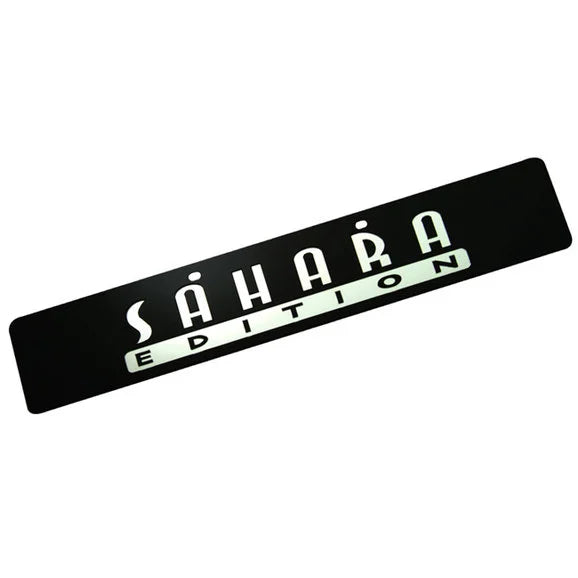 Eurosport Daytona 4441-1 Jeep Trail-Blazer License Plate with Sahara Edition Logo on Black Acrylic