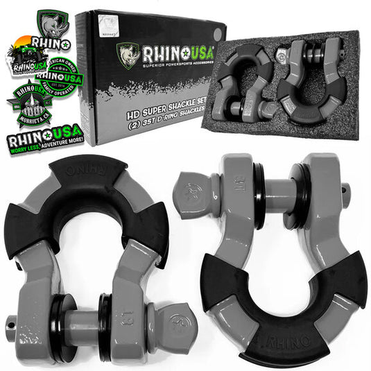 Rhino USA 8 Ton Super Shackles with Isolators