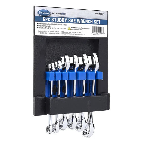 Load image into Gallery viewer, Eastwood 32481 6pc Stubby SAE Wrench Set
