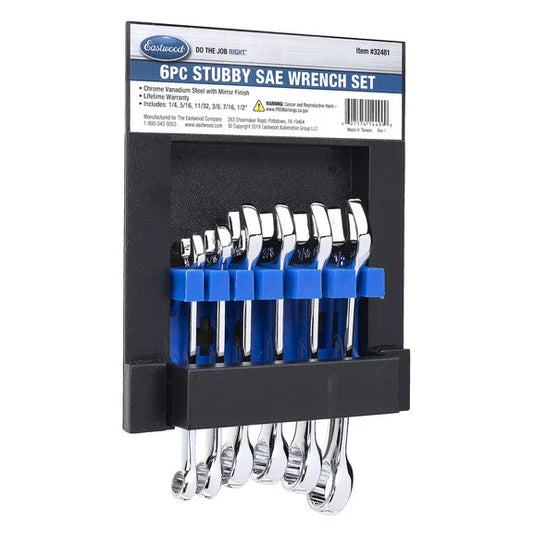 Eastwood 32481 6pc Stubby SAE Wrench Set