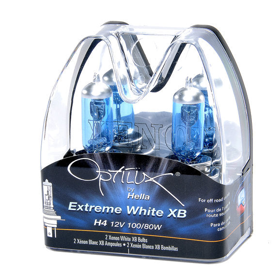 Hella H71070201 Optilux by Extreme White H4 12V 100/80W XB Bulb Pair