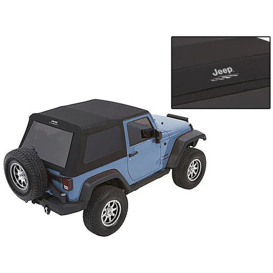 Bestop Jeep Logo Trektop Glide Soft Top for 07-18 Jeep Wrangler JK 2-Door