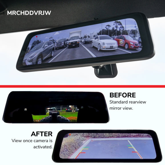 Load image into Gallery viewer, Stinger Off-Road MRCHDDVRJW Digital Rearview Mirror Kit for 07-24 Jeep Wrangler JL, JK &amp; Gladiator JT
