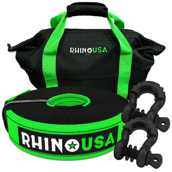 Rhino USA Tow Strap & D-Ring Shackle Set Combo